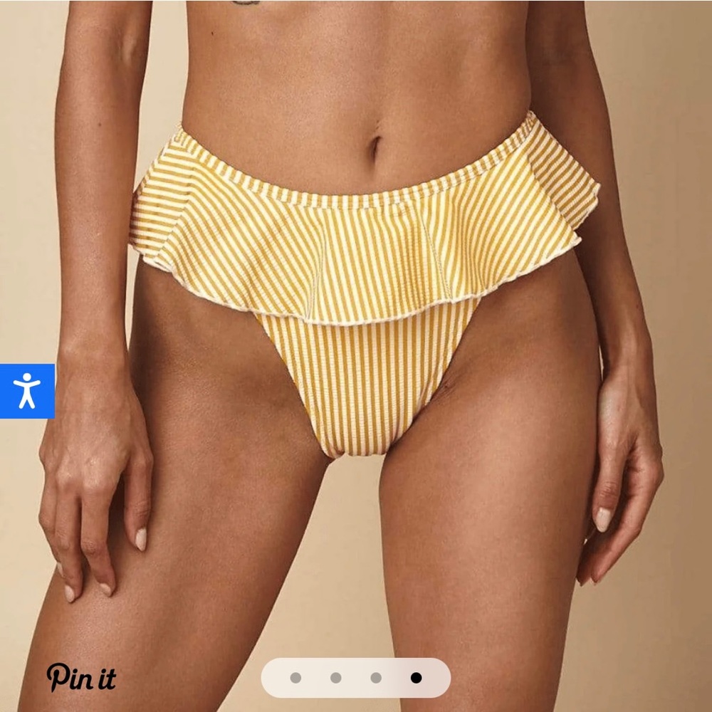 Montce Canary Stripe Tamarindo Ruffle Bikini Bottom